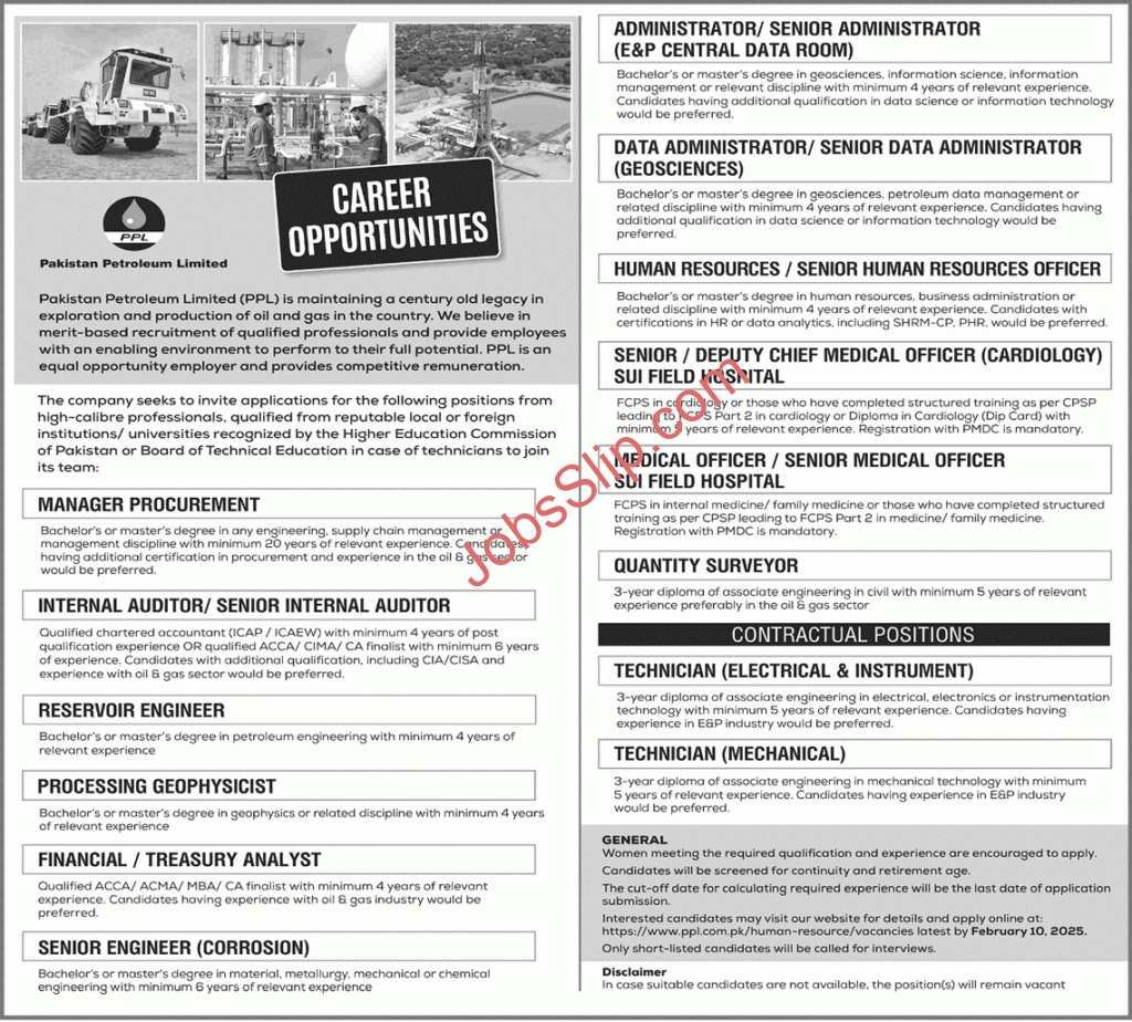 Pakistan Petroleum Limited Jobs 2025 