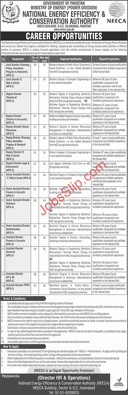 NEECA Islamabad Jobs 2025 