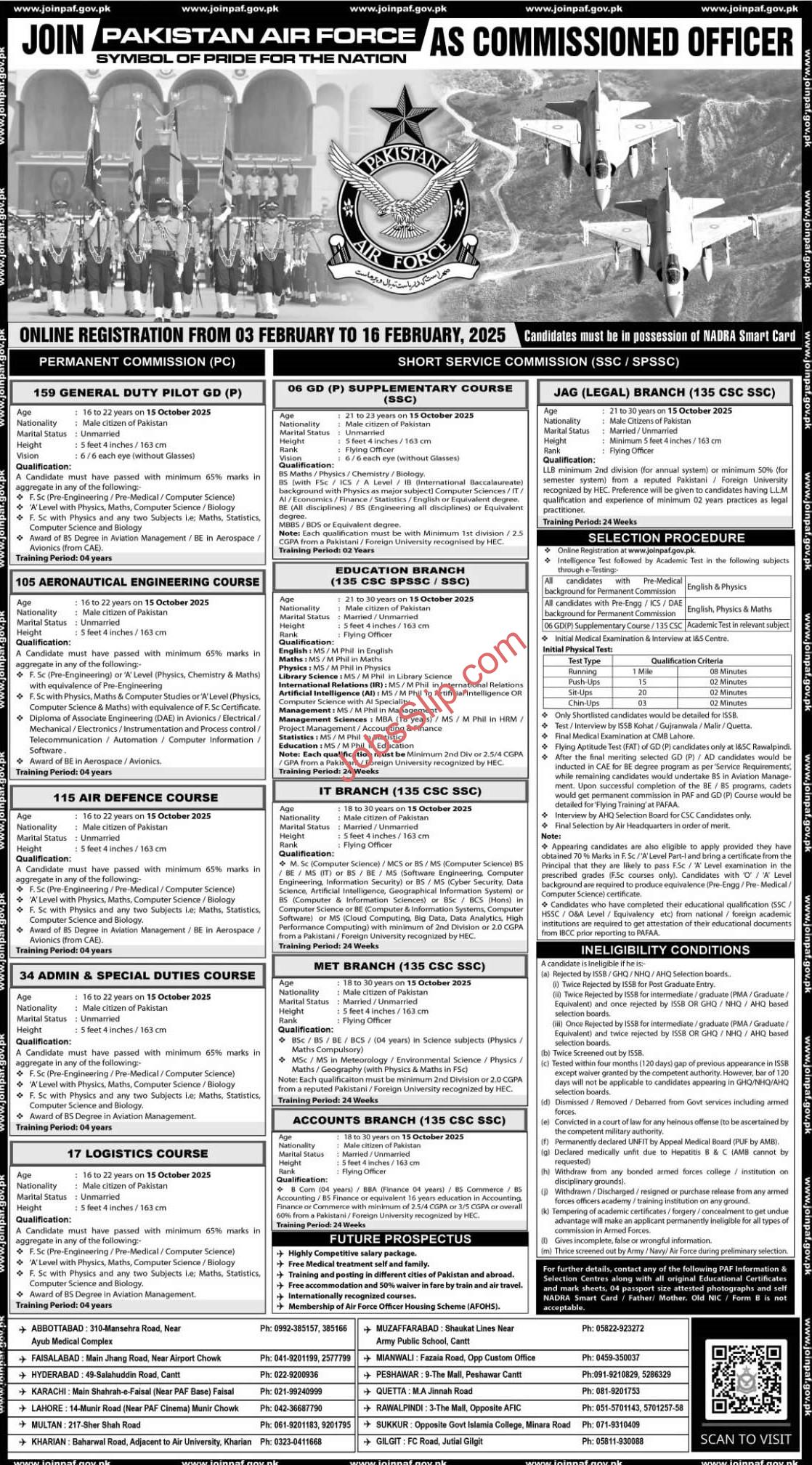 Join Pakistan Air Force as Commissioned Officer 2025 